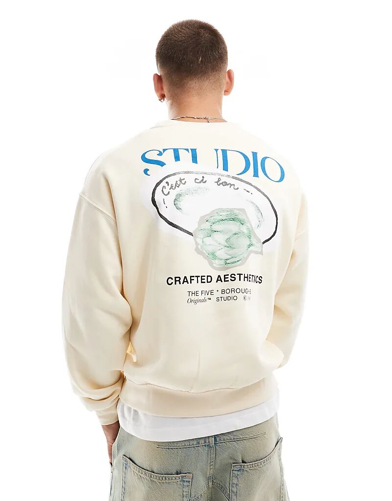 Толстовка Jack & Jones с принтом артишока на спине, свободного кроя, бежевого цвета
Толстовка Jack & Jones с принтом артишока на спине, свободного кроя, бежевого цвета