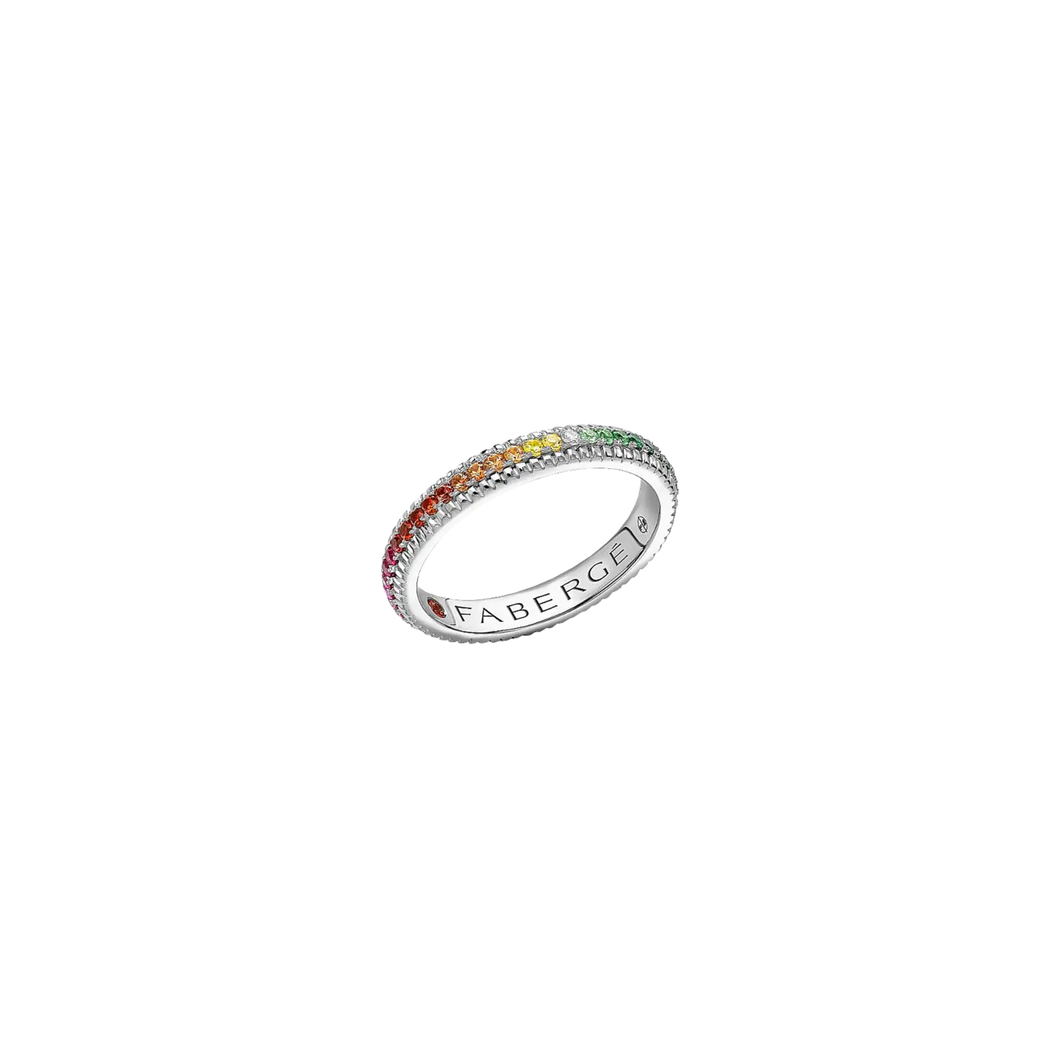 Кольцо Fabergé из белого золота с разноцветными драгоценными камнями
Кольцо Fabergé из белого золота с разноцветными драгоценными камнями