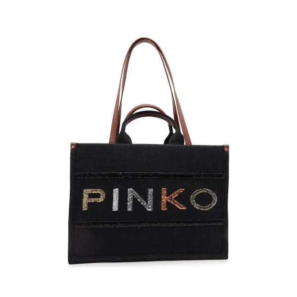 Джинсовая сумка-шоппер с вышивкой логотипа Pinko, черный
Джинсовая сумка-шоппер с вышивкой логотипа Pinko, черный