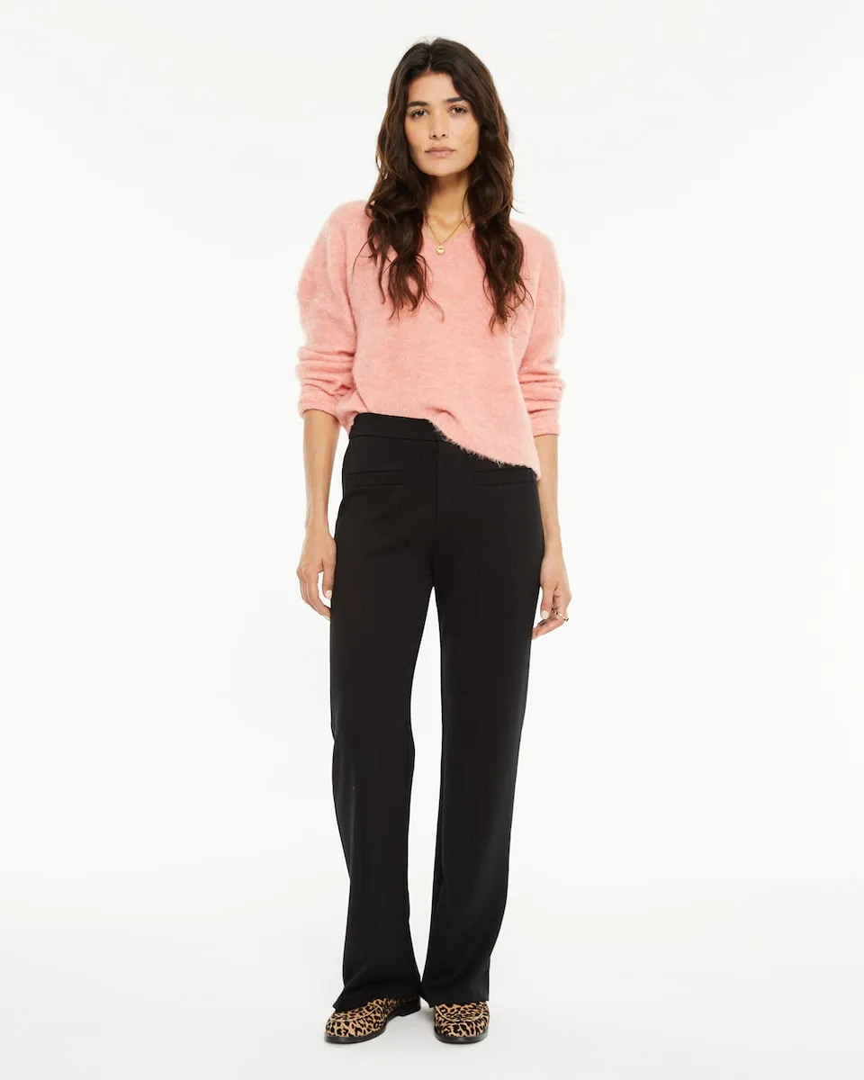 Женские расклешенные брюки в деловую полоску на крючке System Action, черный
Женские расклешенные брюки в деловую полоску на крючке System Action, черный