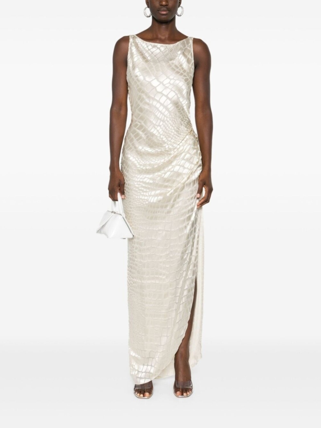 Blumarine длинное платье деворе, нейтральный цвет
Blumarine длинное платье деворе, нейтральный цвет