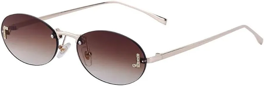 Овальные солнцезащитные очки для женщин в стиле ретро с градиентной металлической оправой без рамки, для мужчин, для активного отдыха и вождения MTZJH, 9
Овальные солнцезащитные очки для женщин в стиле ретро с градиентной металлической оправой без рамки, для мужчин, для активного отдыха и вождения MTZJH, 9