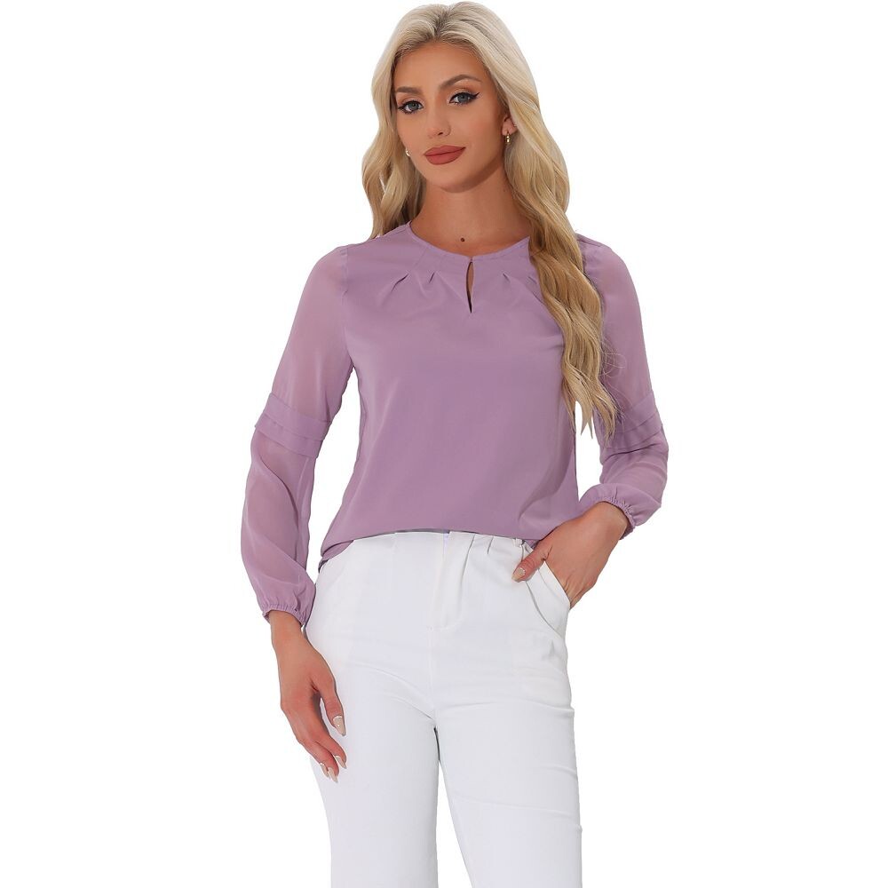 Женские рабочие топы, шифоновая рубашка, полупрозрачная элегантная блузка с вырезом под горло ALLEGRA K, цвет Dark Purple
Женские рабочие топы, шифоновая рубашка, полупрозрачная элегантная блузка с вырезом под горло ALLEGRA K, цвет Dark Purple
