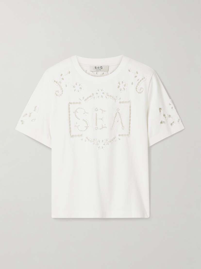 Футболка Marie Broderie Anglaise из хлопкового джерси Sea, белый
Футболка Marie Broderie Anglaise из хлопкового джерси Sea, белый