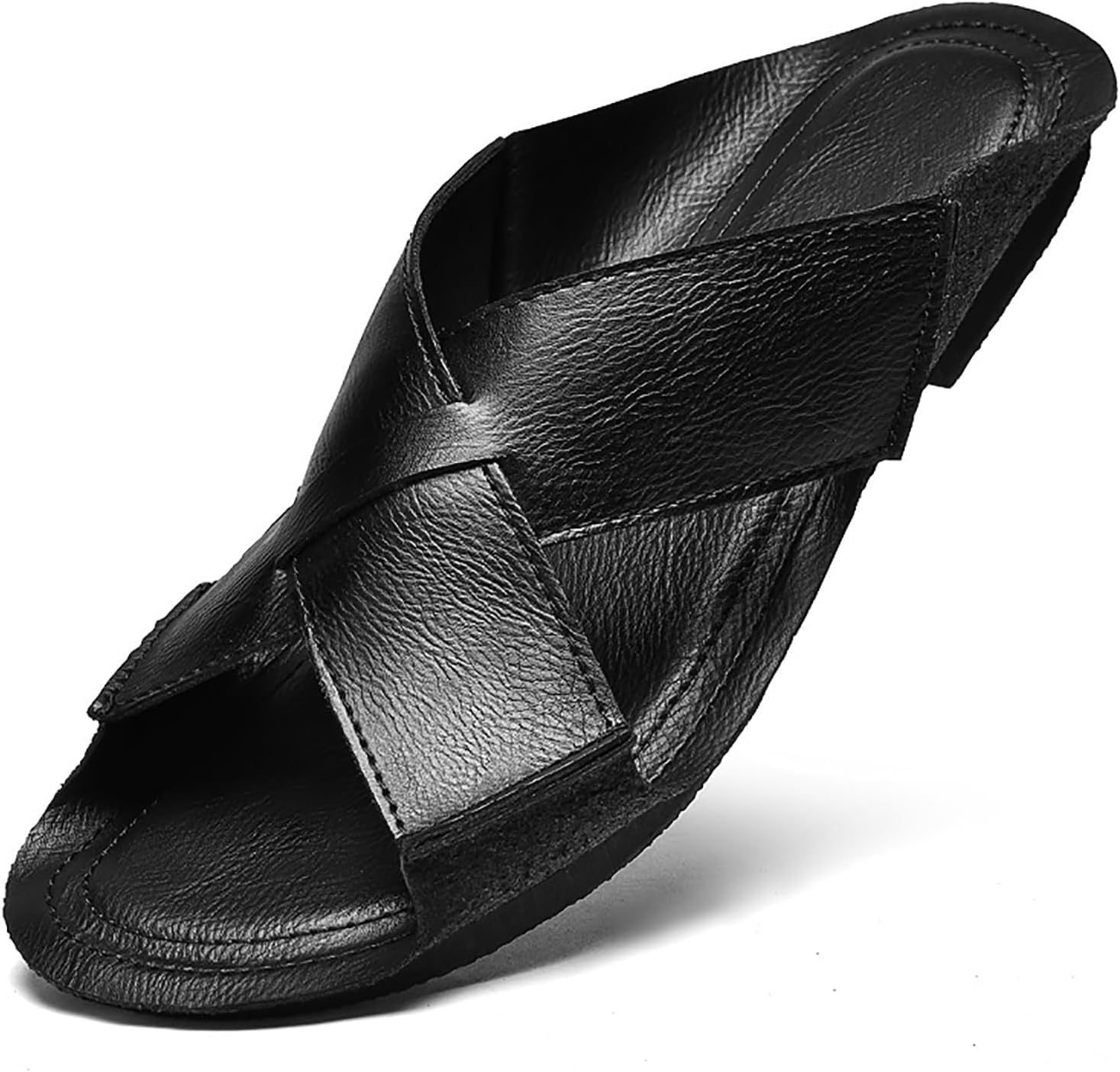 Мужские сандалии из натуральной кожи с мягкой подошвой, повседневные шлепанцы с комфортной легкой конструкцией, вырезами, двойными ремешками, без застежки, противоскользящие, для летней прогулки и пляжа Ksedt, черный
Мужские сандалии из натуральной кожи с мягкой подошвой, повседневные шлепанцы с комфортной легкой конструкцией, вырезами, двойными ремешками, без застежки, противоскользящие, для летней прогулки и пляжа Ksedt, черный