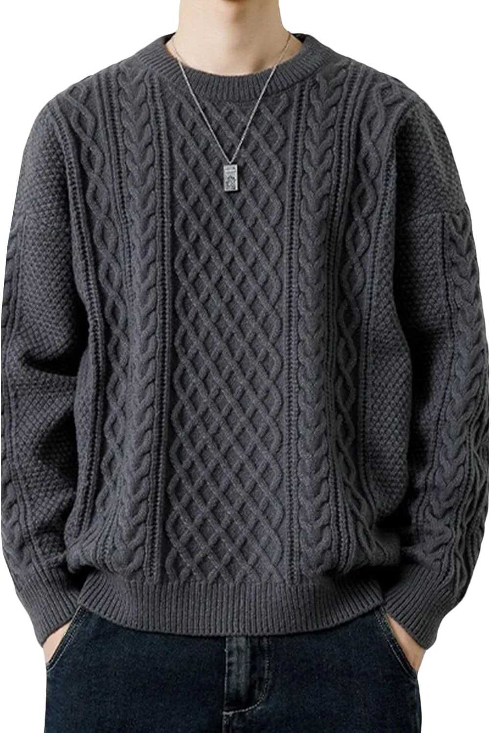 Мужской мягкий теплый свитер с косой вязкой
Мужской мягкий теплый свитер с косой вязкой