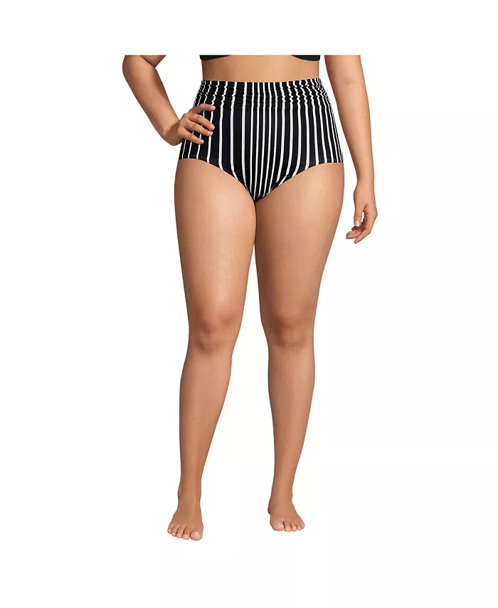 Женские плавки-бикини с высокой талией, полностью закрывающие фигуру, с рюшами Lands' End, черный
Женские плавки-бикини с высокой талией, полностью закрывающие фигуру, с рюшами Lands' End, черный