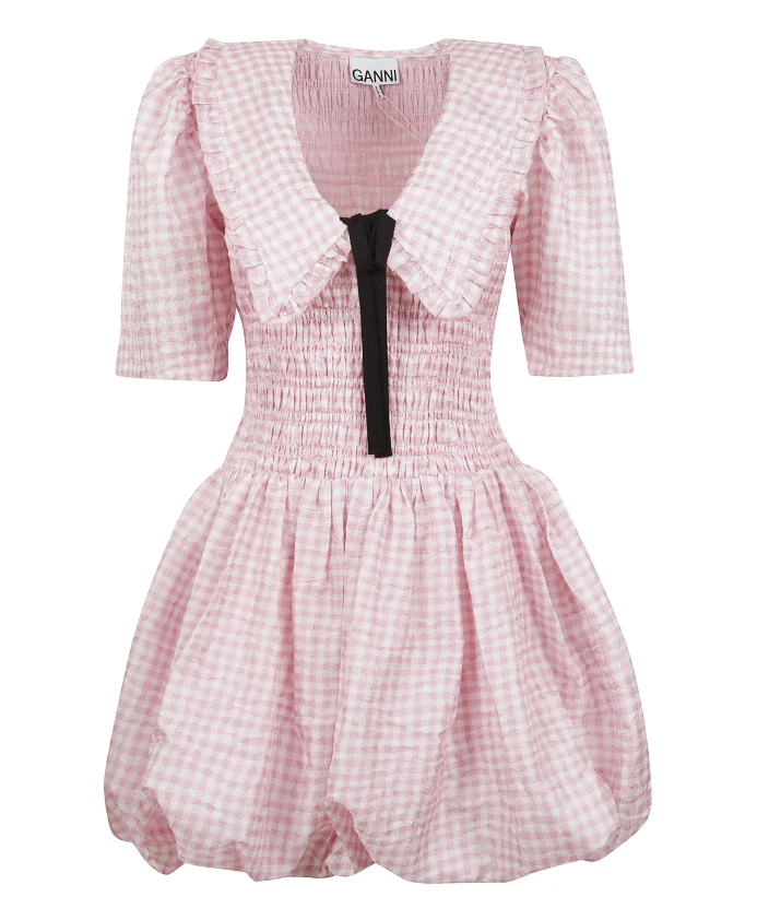 Клетчатое мини-платье с топом-рубашка Ganni, розовый
Клетчатое мини-платье с топом-рубашка Ganni, розовый