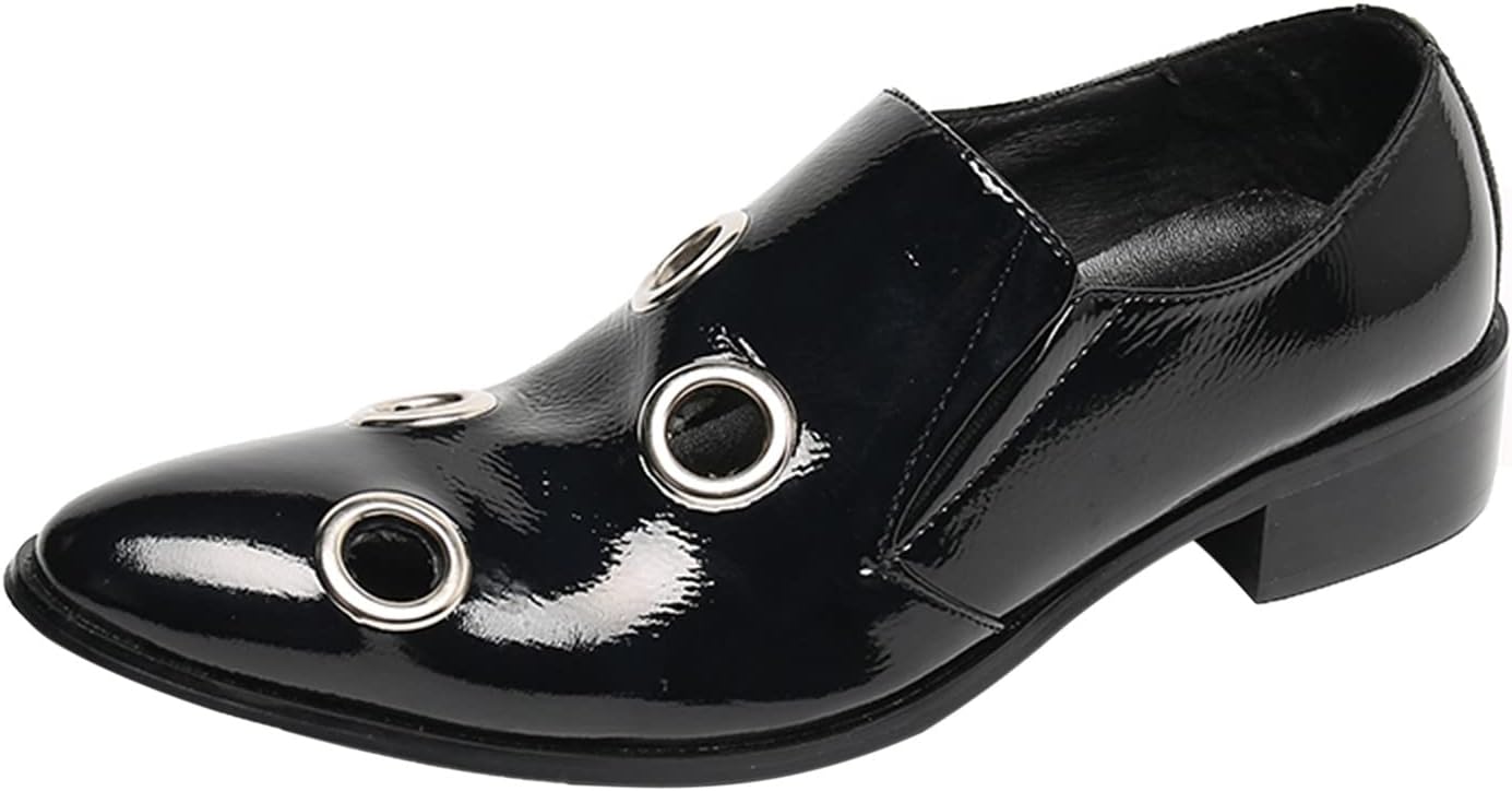 Мужские лоферы Santimon из лакированной кожи с заостренным носком, без застежки, с четырьмя круглыми отверстиями, модные оригинальные туфли, черный
Мужские лоферы Santimon из лакированной кожи с заостренным носком, без застежки, с четырьмя круглыми отверстиями, модные оригинальные туфли, черный