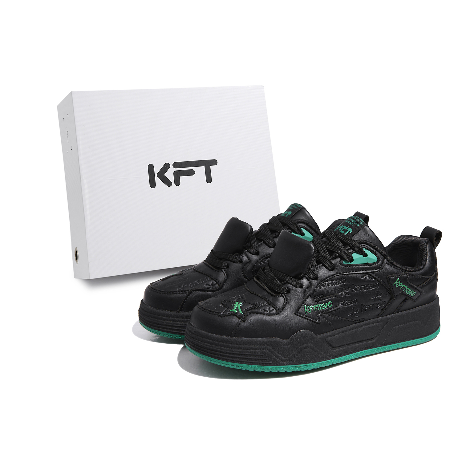 KFT Антискользящие и износостойкие низкие скейтерские кроссовки на платформе унисекс черно-зеленые, цвет Black Green
KFT Антискользящие и износостойкие низкие скейтерские кроссовки на платформе унисекс черно-зеленые, цвет Black Green