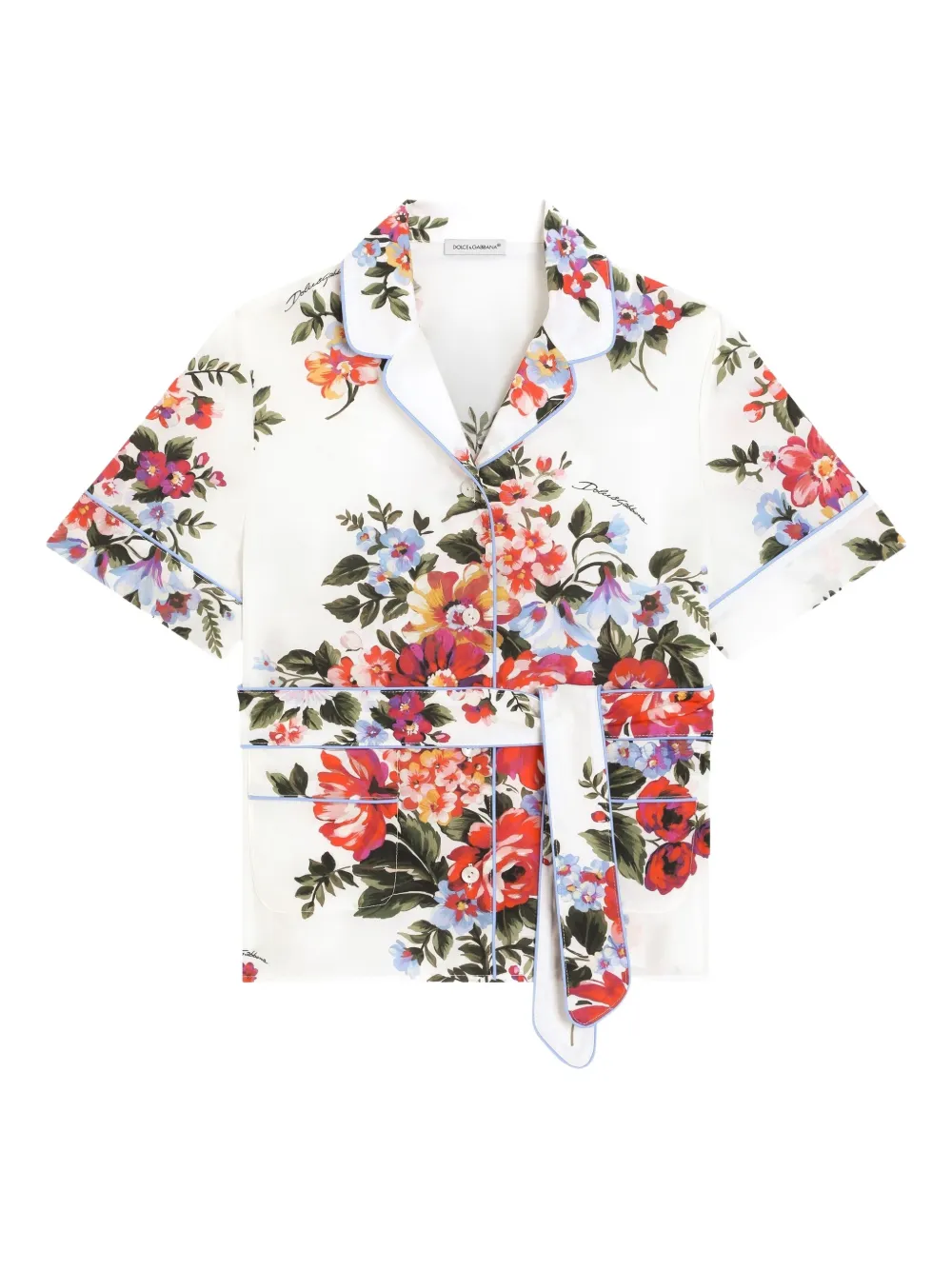 Топ с цветочным принтом и поясом Dolce & Gabbana Kids, белый
Топ с цветочным принтом и поясом Dolce & Gabbana Kids, белый