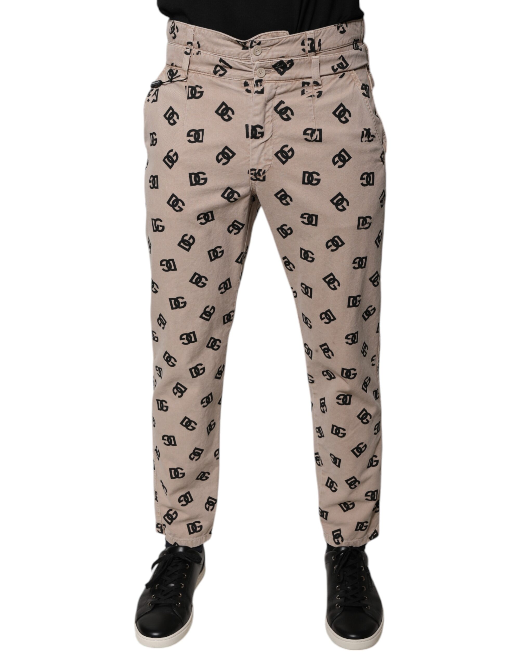 Бежевые хлопковые узкие джинсы с логотипом Dolce & Gabbana
Бежевые хлопковые узкие джинсы с логотипом Dolce & Gabbana