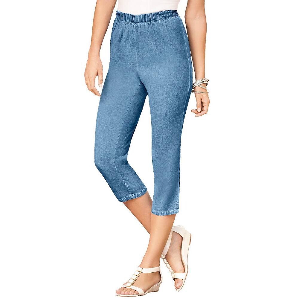 Женские комфортные эластичные капри больших размеров Roaman's, цвет Light Stonewash
Женские комфортные эластичные капри больших размеров Roaman's, цвет Light Stonewash