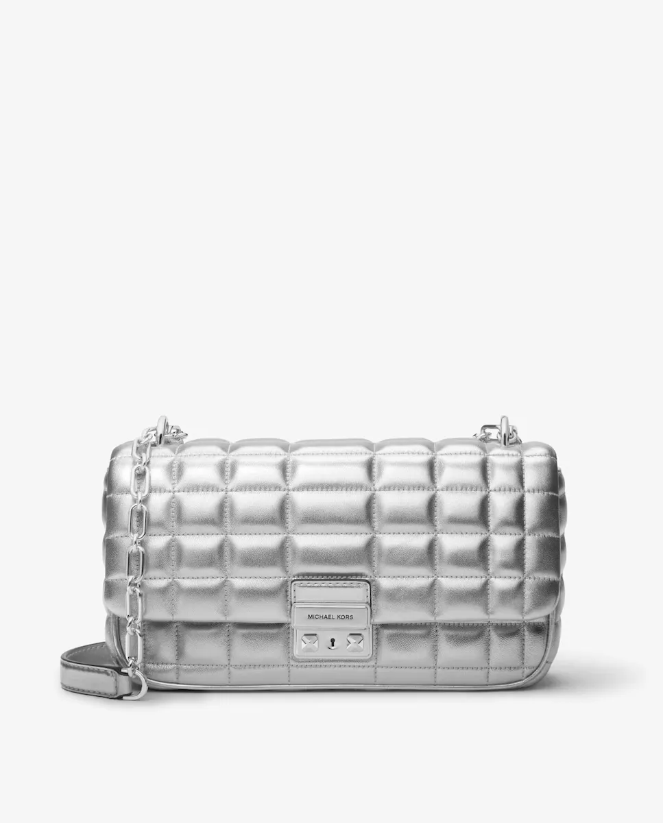 Женская кожаная сумка через плечо Tribeca Michael Michael Kors, серебряный
Женская кожаная сумка через плечо Tribeca Michael Michael Kors, серебряный