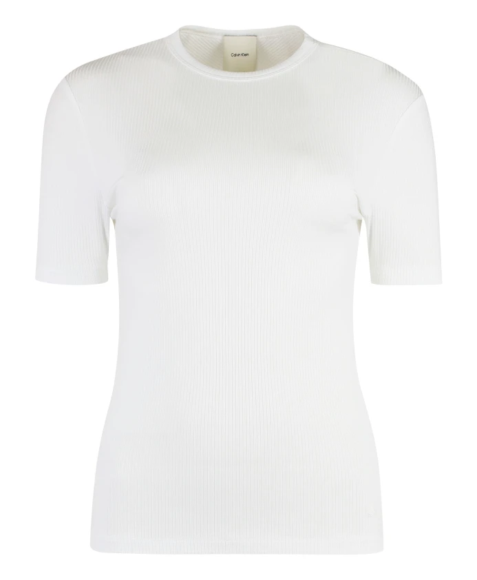 Рубчатая футболка с круглым вырезом из модала эластана Calvin Klein, белый
Рубчатая футболка с круглым вырезом из модала эластана Calvin Klein, белый