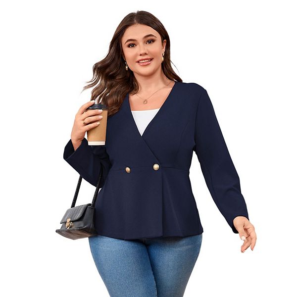 Женский кардиган-блейзер с v-образным вырезом и 3/4 рукава, plus size Clearflower, Blue
Женский кардиган-блейзер с v-образным вырезом и 3/4 рукава, plus size Clearflower, Blue