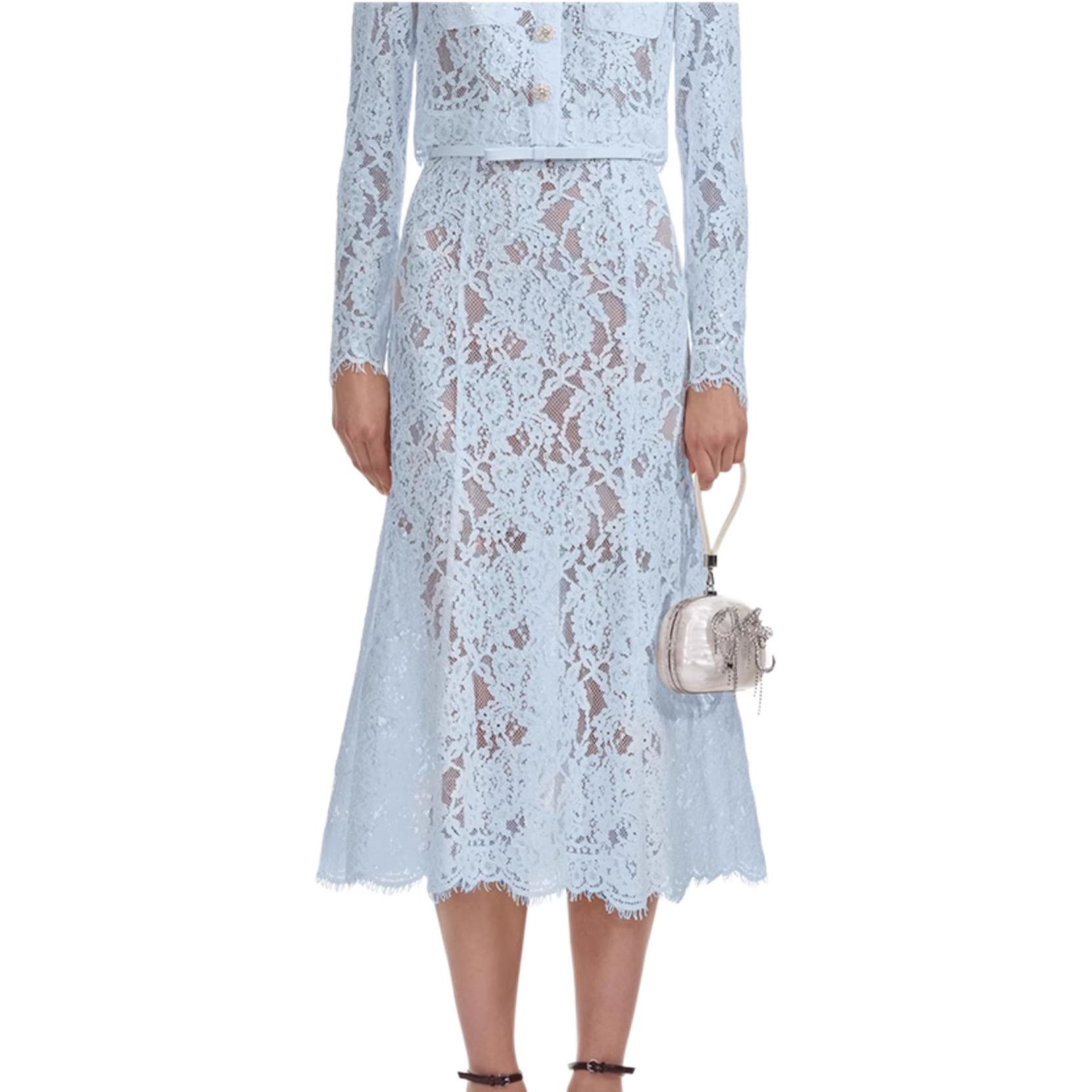 Self-portrait Повседневная длинная юбка для женщин Misty Blue
Self-portrait Повседневная длинная юбка для женщин Misty Blue