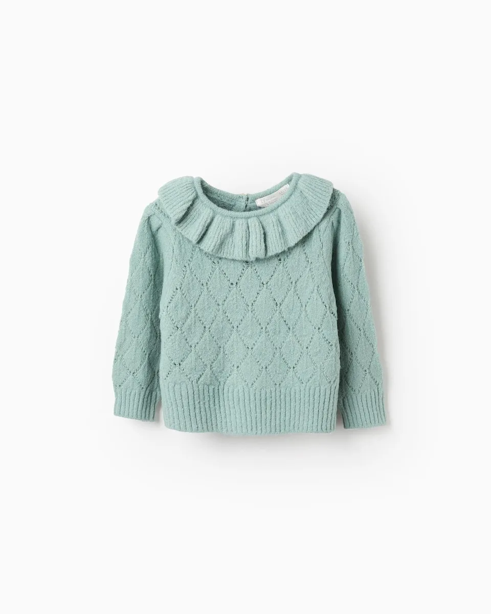 Детский джемпер для девочки с длинным рукавом светло-зеленого цвета Zippy
Детский джемпер для девочки с длинным рукавом светло-зеленого цвета Zippy