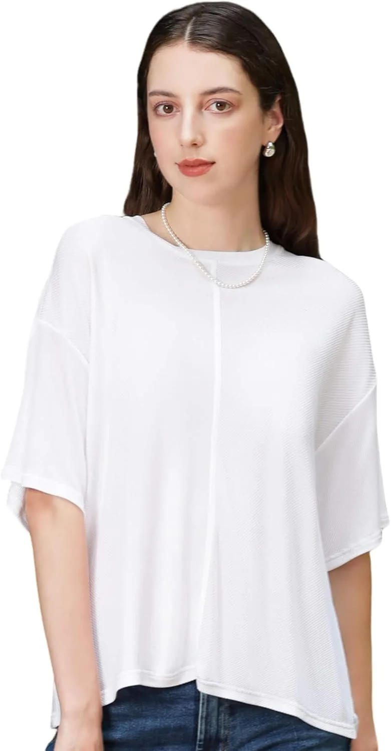 COLD POSH Женская блузка из 100% шелка тутового дерева с коротким рукавом, oversize, белая
COLD POSH Женская блузка из 100% шелка тутового дерева с коротким рукавом, oversize, белая