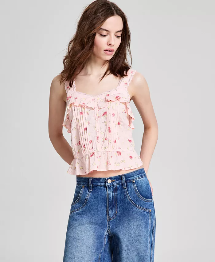 Женский топ с широкими бретелями и рюшами And Now This, розовый
Женский топ с широкими бретелями и рюшами And Now This, розовый