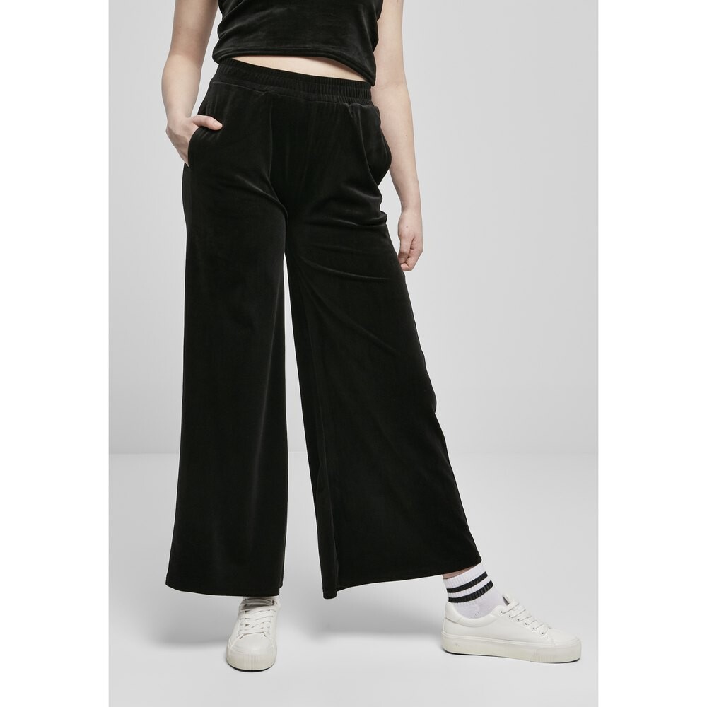Брюки Urban Classics High Waist Straight Velvet, черный 
Брюки Urban Classics High Waist Straight Velvet, черный