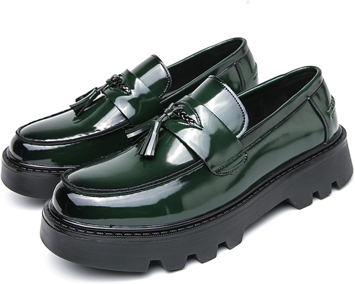 Мужские лаковые туфли с толстой подошвой на платформе без шнурков, стильные повседневные деловые лоферы с кисточкой, с противоскользящей рельефной подошвой Gxnngej, зеленый
Мужские лаковые туфли с толстой подошвой на платформе без шнурков, стильные повседневные деловые лоферы с кисточкой, с противоскользящей рельефной подошвой Gxnngej, зеленый
