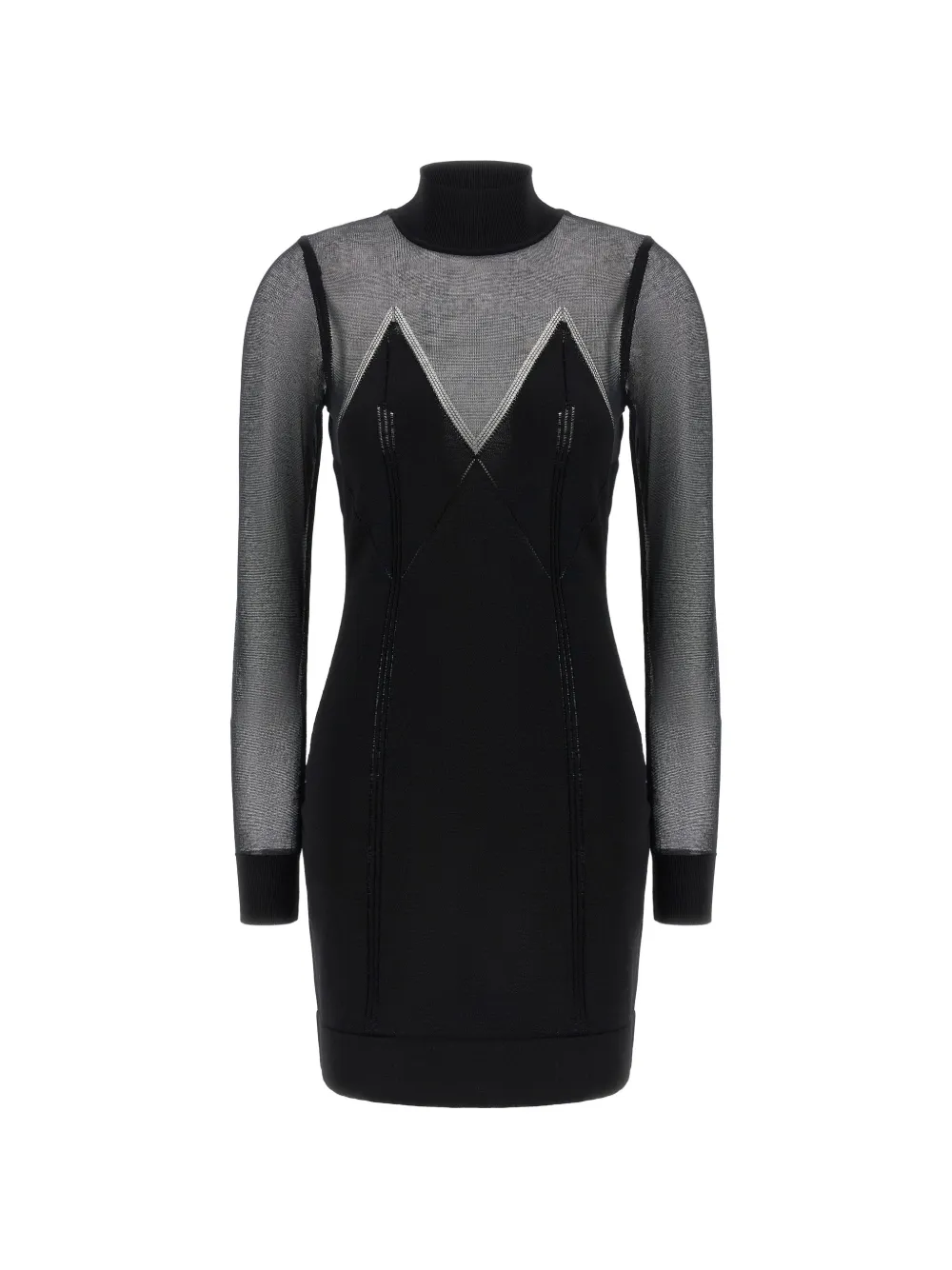 Мини-платье с длинными рукавами и высоким воротом Elisabetta Franchi, черный
Мини-платье с длинными рукавами и высоким воротом Elisabetta Franchi, черный