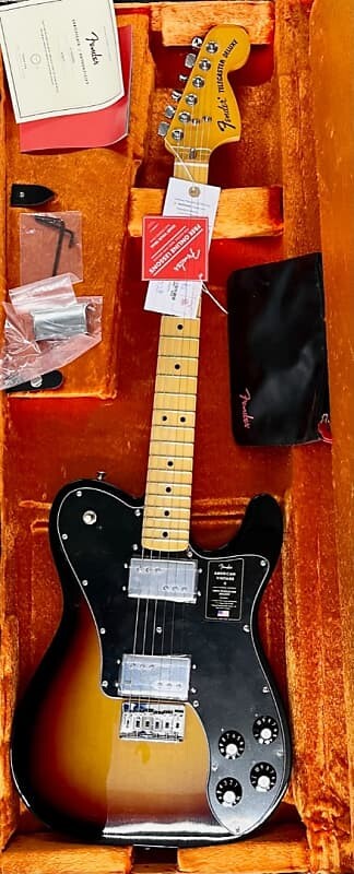 Электрогитара Fender American Vintage II 1975 Telecaster Deluxe guitar, Sunburst Finish w/Case
Электрогитара Fender American Vintage II 1975 Telecaster Deluxe guitar, Sunburst Finish w/Case