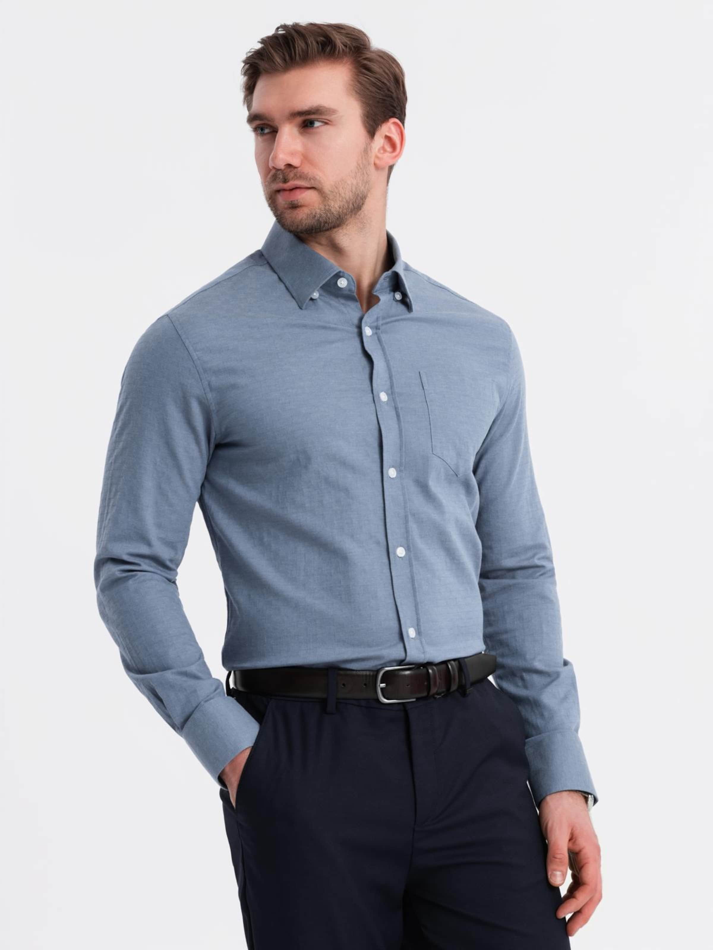 Ombre Рубашка на пуговицах Regular fit 'OM-SHCS-0174' в цвете Dusty Blue
Ombre Рубашка на пуговицах Regular fit 'OM-SHCS-0174' в цвете Dusty Blue