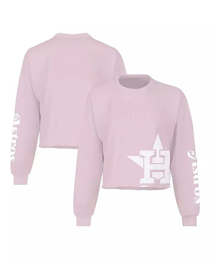 Розовая женская укороченная футболка с длинным рукавом и напуском Houston Astros Fanatics, розовый 
Розовая женская укороченная футболка с длинным рукавом и напуском Houston Astros Fanatics, розовый