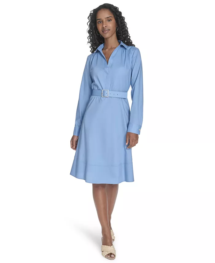 Женское платье с V-образным вырезом и длинными рукавами силуэта А-силуэт Calvin Klein, синий
Женское платье с V-образным вырезом и длинными рукавами силуэта А-силуэт Calvin Klein, синий