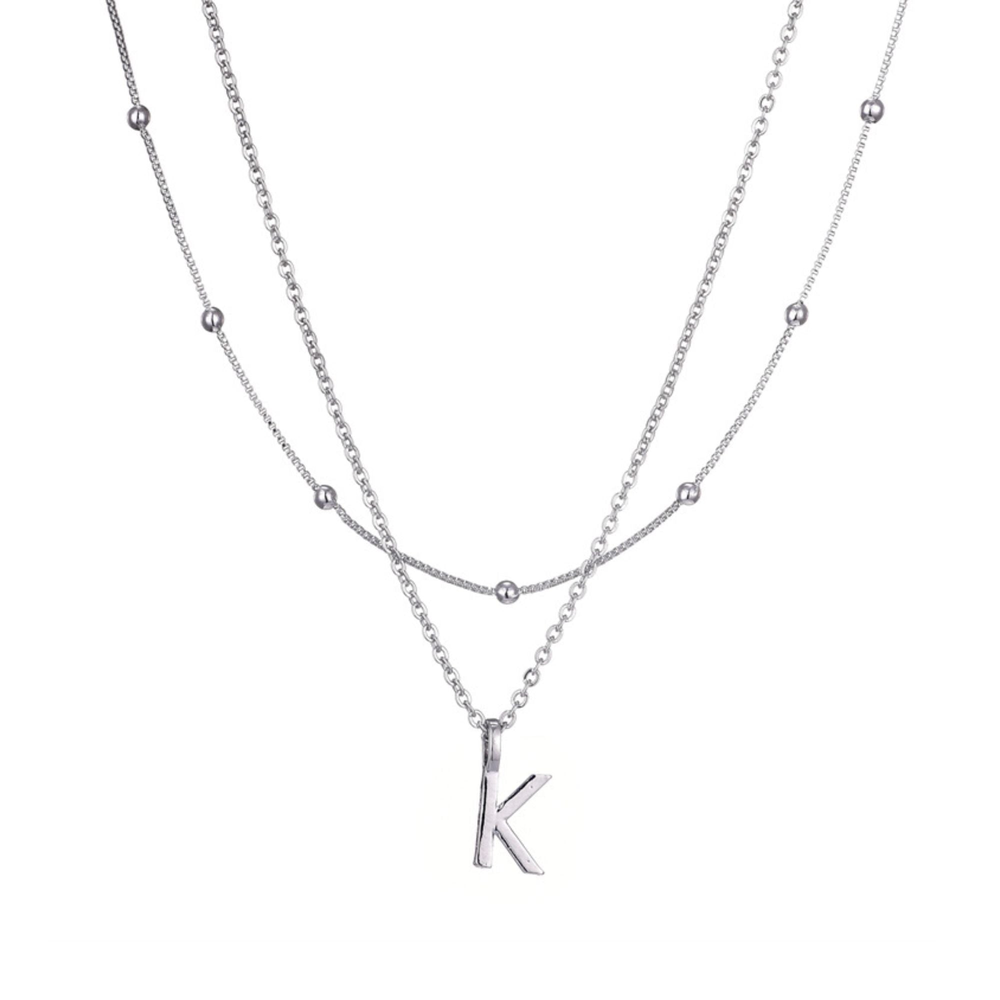 Посеребренное многослойное ожерелье с инициалами Adornia, Silver-K
Посеребренное многослойное ожерелье с инициалами Adornia, Silver-K