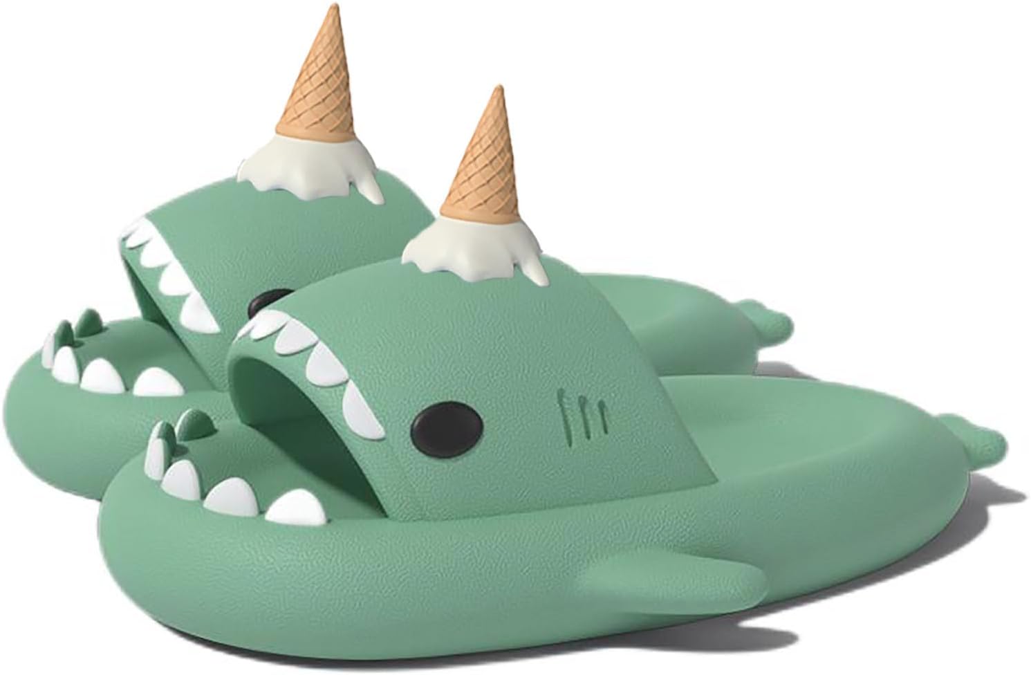 Сандалии Zureto Ice Cream Shark, с 3D-забавными плавниками в виде мороженого, унисекс, облачные сандалии-акулы из ЭВА для пляжа, зеленый
Сандалии Zureto Ice Cream Shark, с 3D-забавными плавниками в виде мороженого, унисекс, облачные сандалии-акулы из ЭВА для пляжа, зеленый