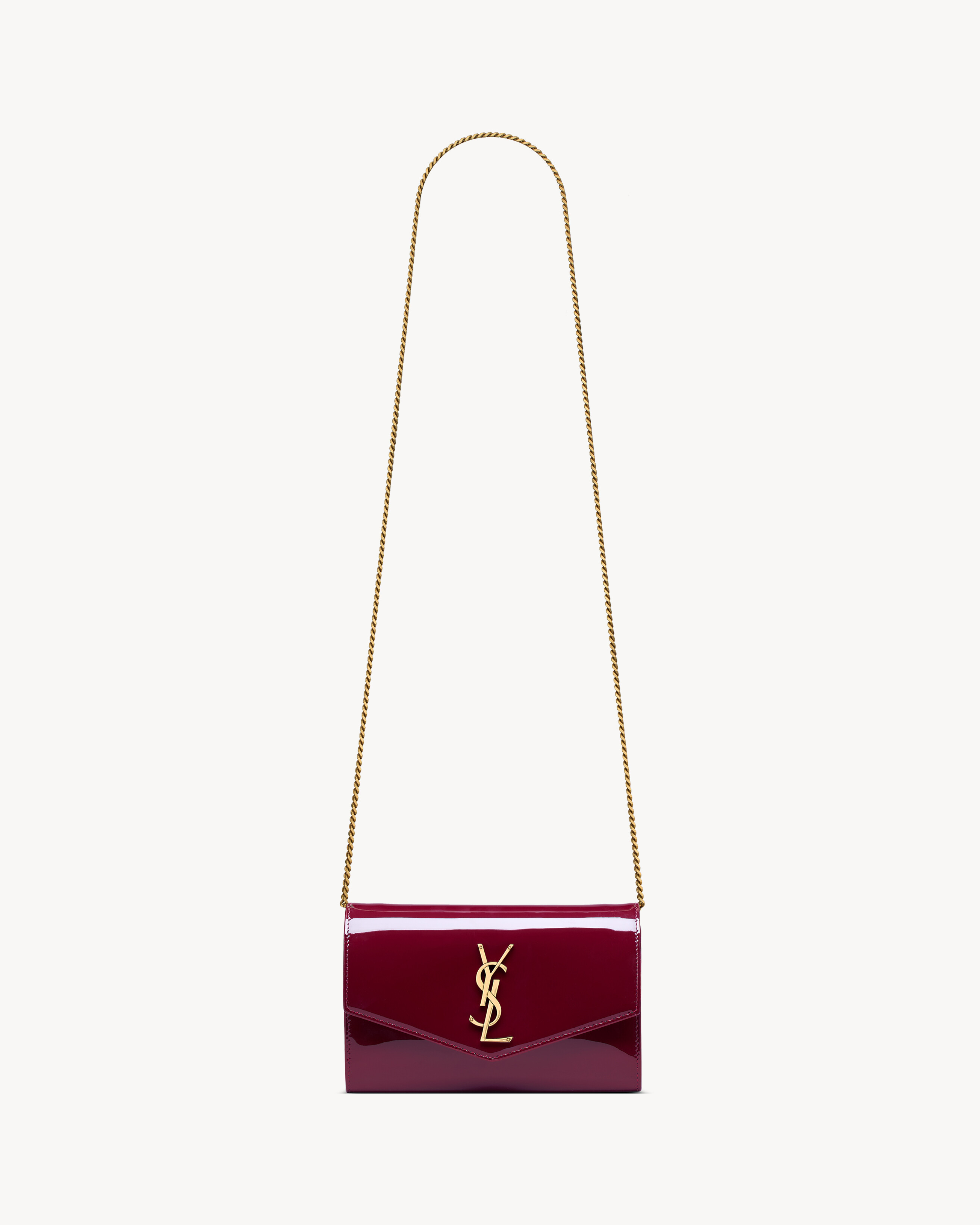 Кошелек на цепочке Uptown из лакированной кожи SAINT LAURENT, бордовый
Кошелек на цепочке Uptown из лакированной кожи SAINT LAURENT, бордовый