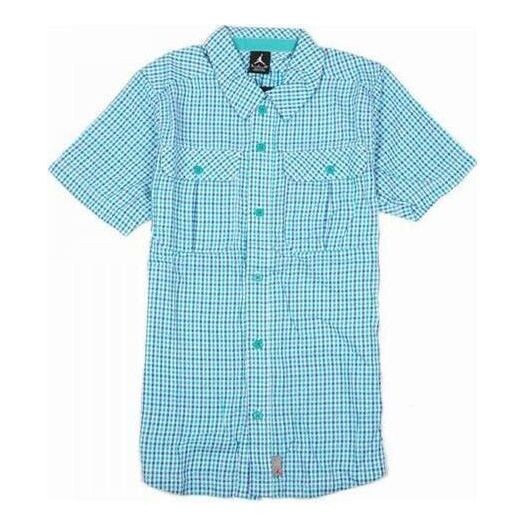 Рубашка клетчатая рубашка с коротким рукавом Air Jordan, синий 
Рубашка клетчатая рубашка с коротким рукавом Air Jordan, синий
