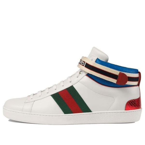 Кроссовки stripe ace high top Gucci, белый 
Кроссовки stripe ace high top Gucci, белый