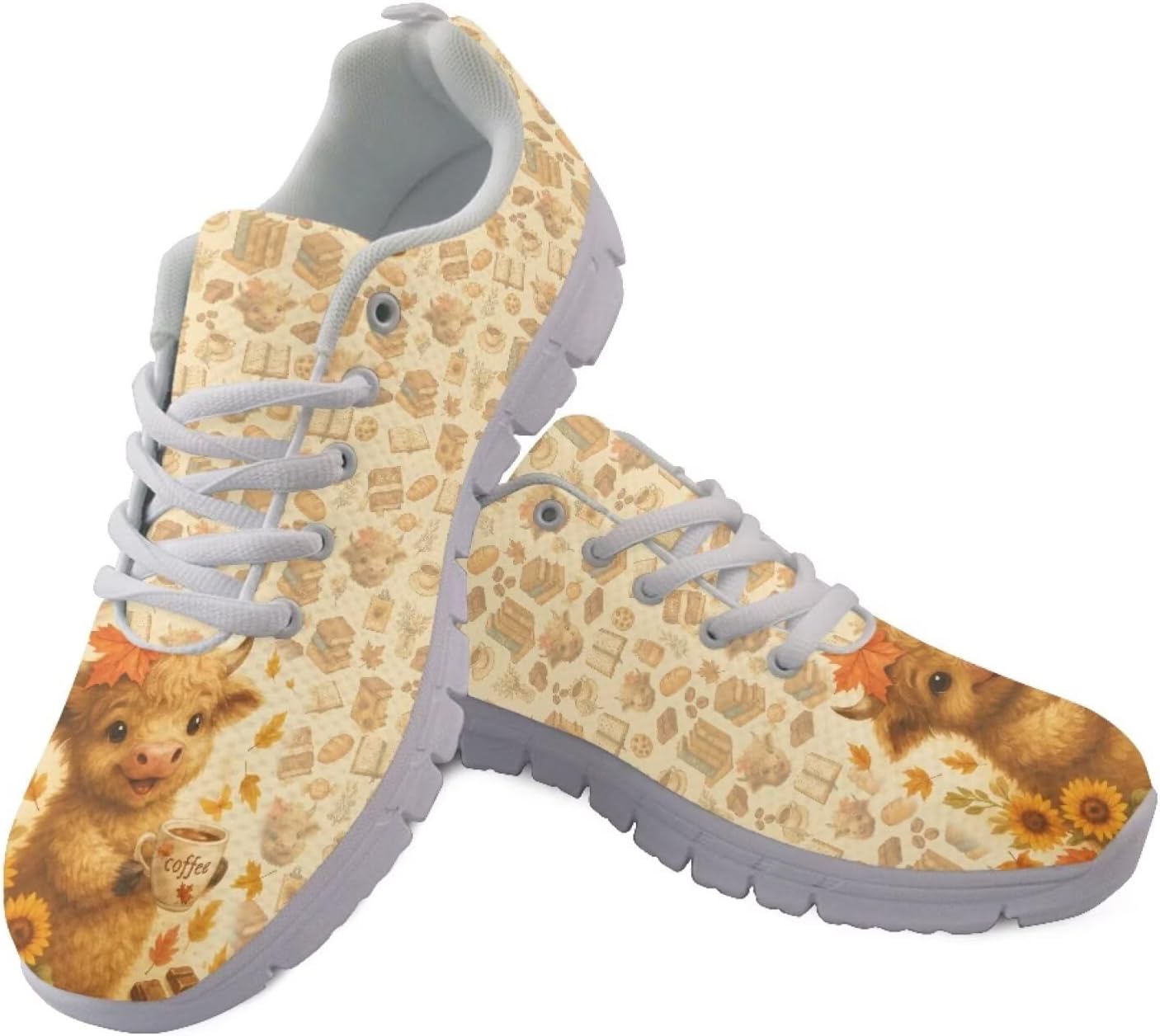 Кроссовки для бега Jeiento унисекс, взрослые, на шнуровке, спортивная обувь для женщин и мужчин, для ходьбы и джоггинга, с нескользящей подошвой, легкие, с сеткой, для спортзала и атлетики, Autumn Maple Leaf Highland Cow
Кроссовки для бега Jeiento унисекс, взрослые, на шнуровке, спортивная обувь для женщин и мужчин, для ходьбы и джоггинга, с нескользящей подошвой, легкие, с сеткой, для спортзала и атлетики, Autumn Maple Leaf Highland Cow