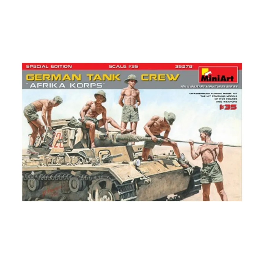 Немецкий танковый экипаж - Африканский корпус (специальное издание), WWII Military Miniatures Series (1:35) (MiniArt Models)
Немецкий танковый экипаж - Африканский корпус (специальное издание), WWII Military Miniatures Series (1:35) (MiniArt Models)