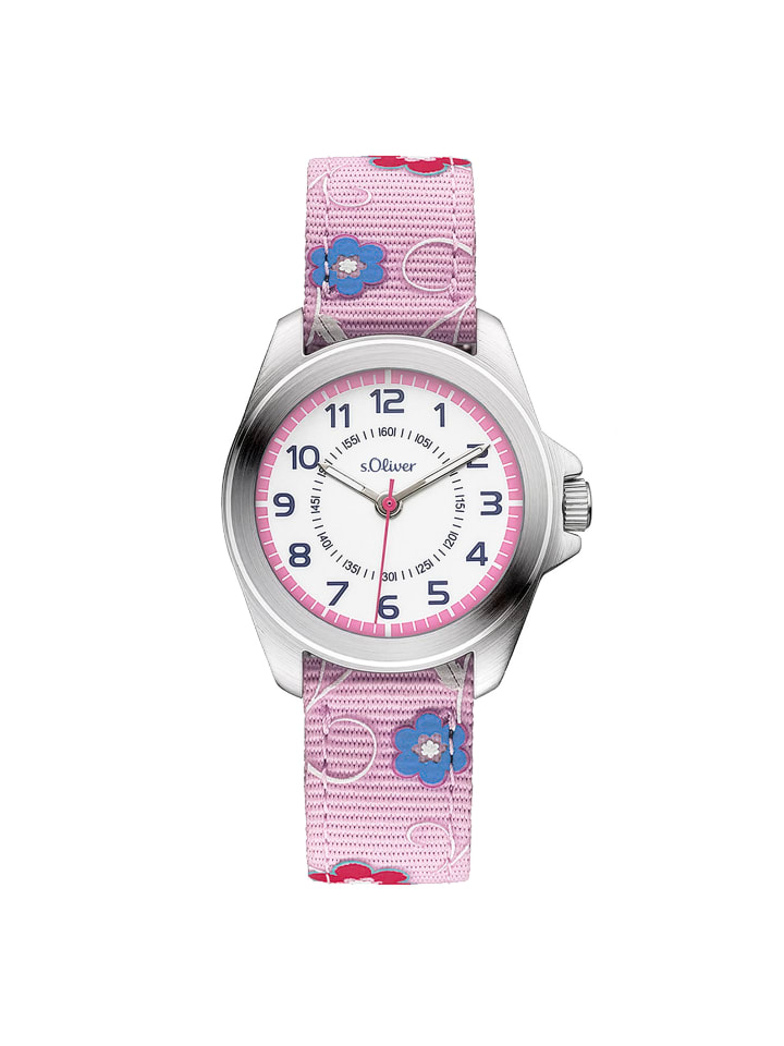 s.Oliver Наручные часы с холщовым ремешком и цветочным узором розового цвета
s.Oliver Наручные часы с холщовым ремешком и цветочным узором розового цвета