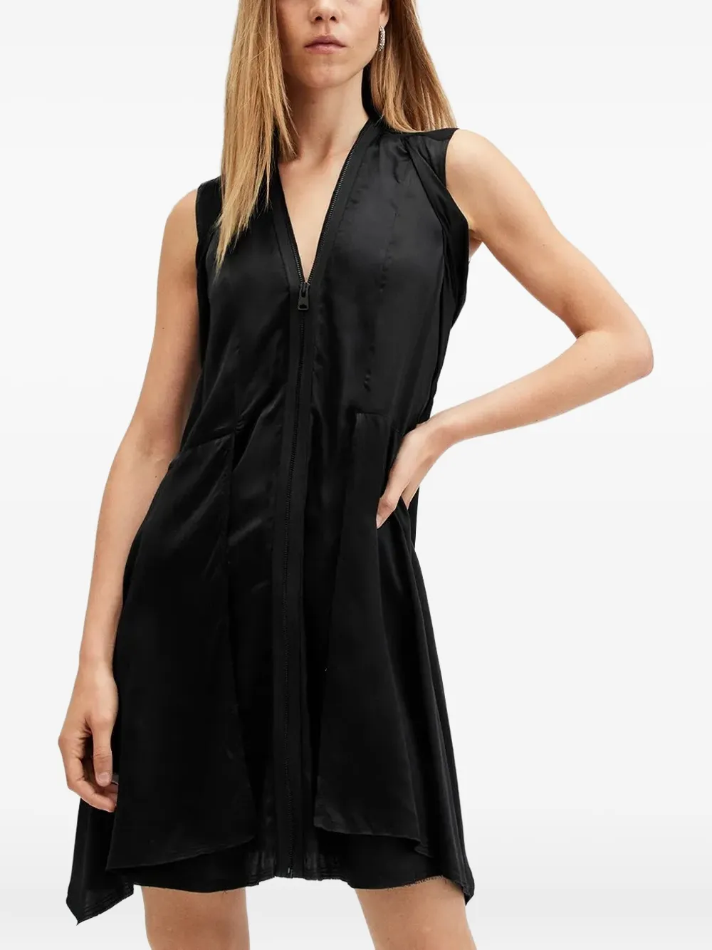 Платье мини Jayda на молнии с V-образным вырезом Allsaints, черный
Платье мини Jayda на молнии с V-образным вырезом Allsaints, черный