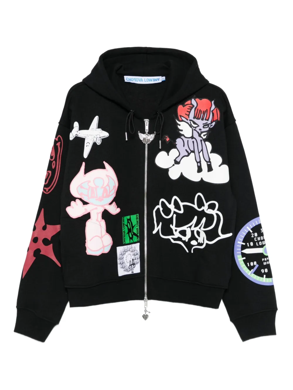 Толстовка на молнии с графическим принтом Flying High Chopova Lowena, черный
Толстовка на молнии с графическим принтом Flying High Chopova Lowena, черный