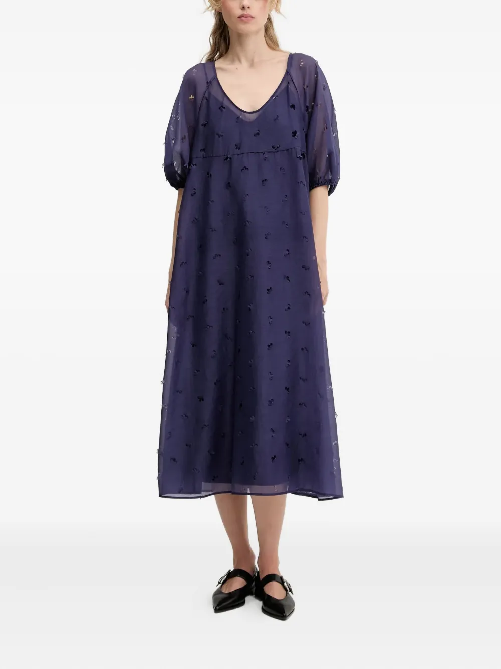 Платье миди с цветочным узором и рукавами-фонариками Stine Goya, синий
Платье миди с цветочным узором и рукавами-фонариками Stine Goya, синий