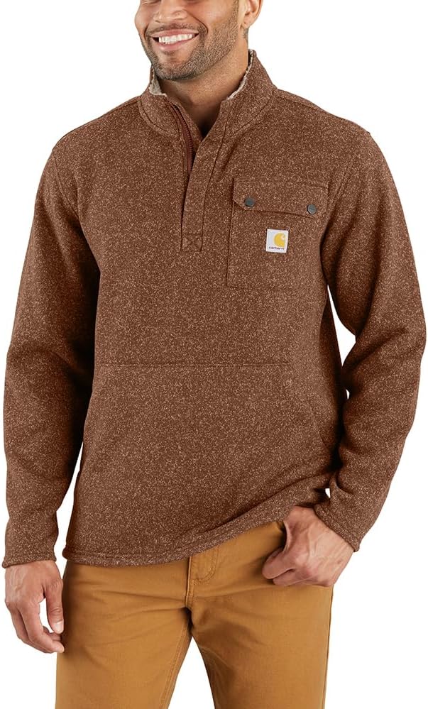 Carhartt мужская флисовая толстовка с карманом, свободного кроя, средней плотности, с четвертью молнии, Mocha
Carhartt мужская флисовая толстовка с карманом, свободного кроя, средней плотности, с четвертью молнии, Mocha
