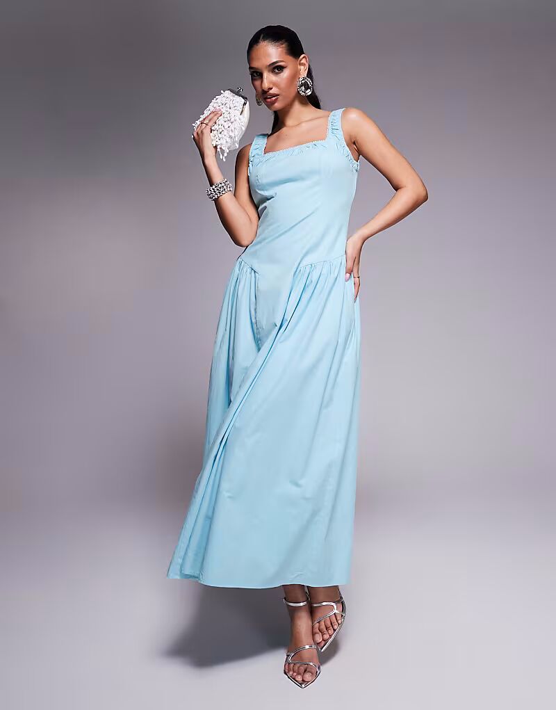 Эксклюзивное платье макси от Kaiia с квадратным вырезом, отделкой из кружева и складками на бедрах в нежно-голубом цвете
Эксклюзивное платье макси от Kaiia с квадратным вырезом, отделкой из кружева и складками на бедрах в нежно-голубом цвете