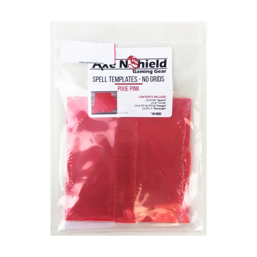 Шаблоны заклинаний — без сетки, розовый пикси, Role Playing Game Accessories (Axe N Shield Gaming Gear)
Шаблоны заклинаний — без сетки, розовый пикси, Role Playing Game Accessories (Axe N Shield Gaming Gear)