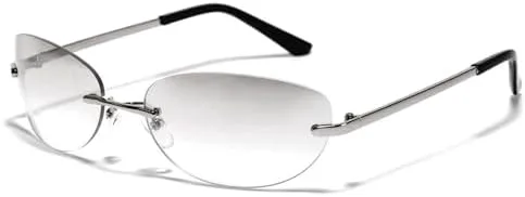 Женские солнцезащитные очки без оправы 2027 года, модные овальные солнцезащитные очки с обтекаемой формой, прозрачные очки с градиентным переходом цвета MTZJH, Silver
Женские солнцезащитные очки без оправы 2027 года, модные овальные солнцезащитные очки с обтекаемой формой, прозрачные очки с градиентным переходом цвета MTZJH, Silver