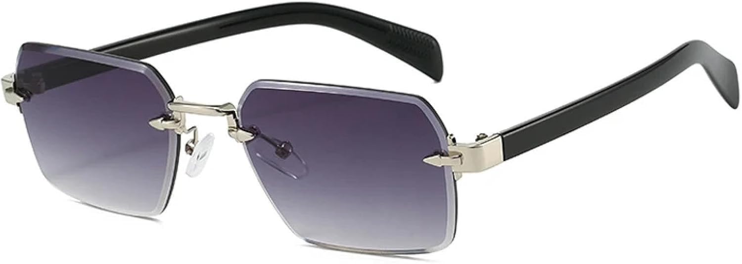 Модные солнцезащитные очки для женщин, винтажные, без оправы, прозрачные, с защитой от УФ-излучения UV400; мужские солнцезащитные очки в стиле панк. Популярные TKKTLLT, Silver-gray
Модные солнцезащитные очки для женщин, винтажные, без оправы, прозрачные, с защитой от УФ-излучения UV400; мужские солнцезащитные очки в стиле панк. Популярные TKKTLLT, Silver-gray