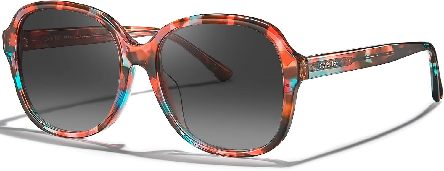 Большие изогнутые поляризованные солнцезащитные очки CARFIA из ацетата для женщин с защитой от УФ-излучения, в стиле ретро, для безопасного вождения, 6-2. Tortoise Frame Gradient Grey Lens
Большие изогнутые поляризованные солнцезащитные очки CARFIA из ацетата для женщин с защитой от УФ-излучения, в стиле ретро, для безопасного вождения, 6-2. Tortoise Frame Gradient Grey Lens