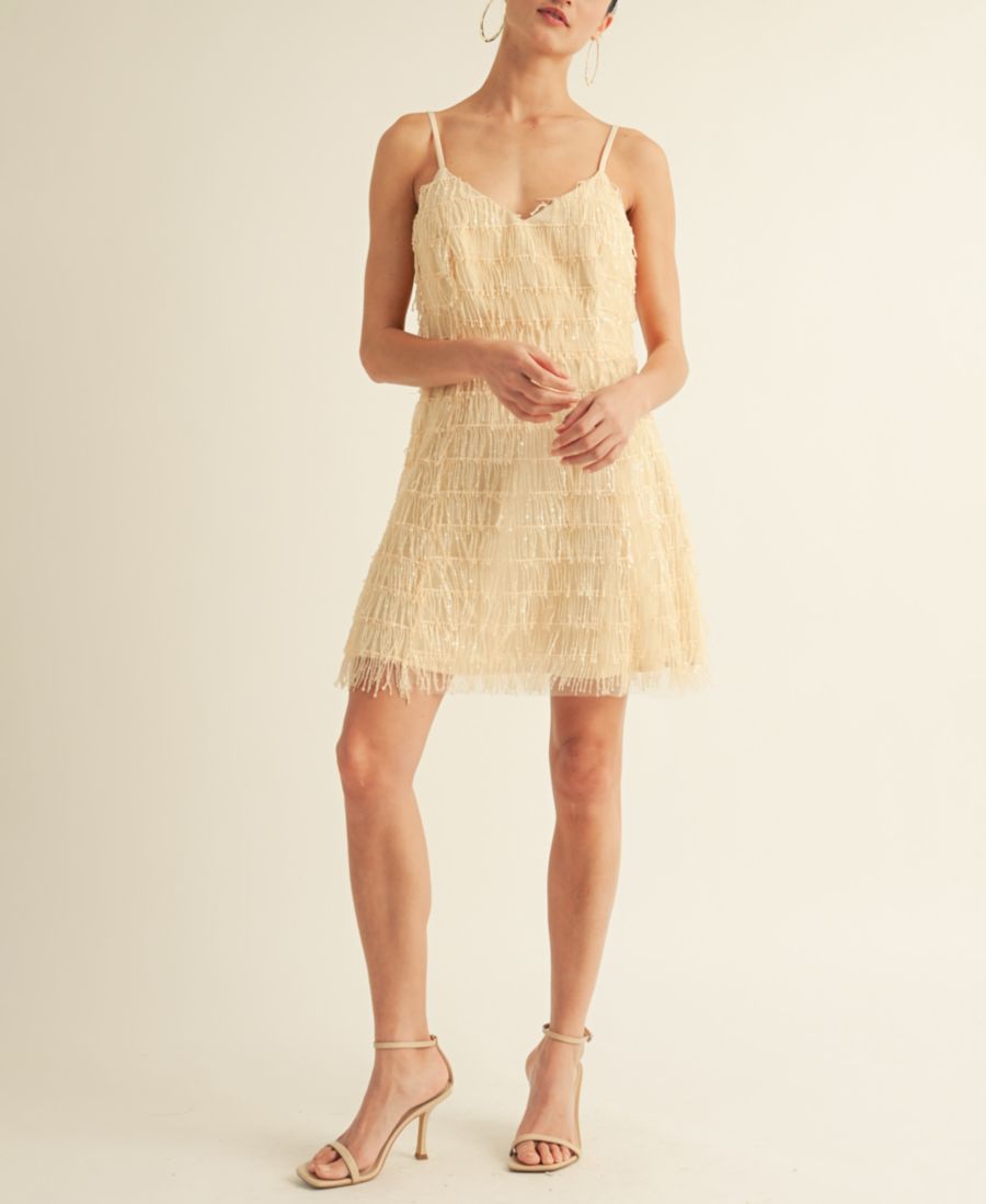 Женское мини-платье Samara с бахромой в стиле флэппер AROSE STUDIO, INC, Champagne
Женское мини-платье Samara с бахромой в стиле флэппер AROSE STUDIO, INC, Champagne