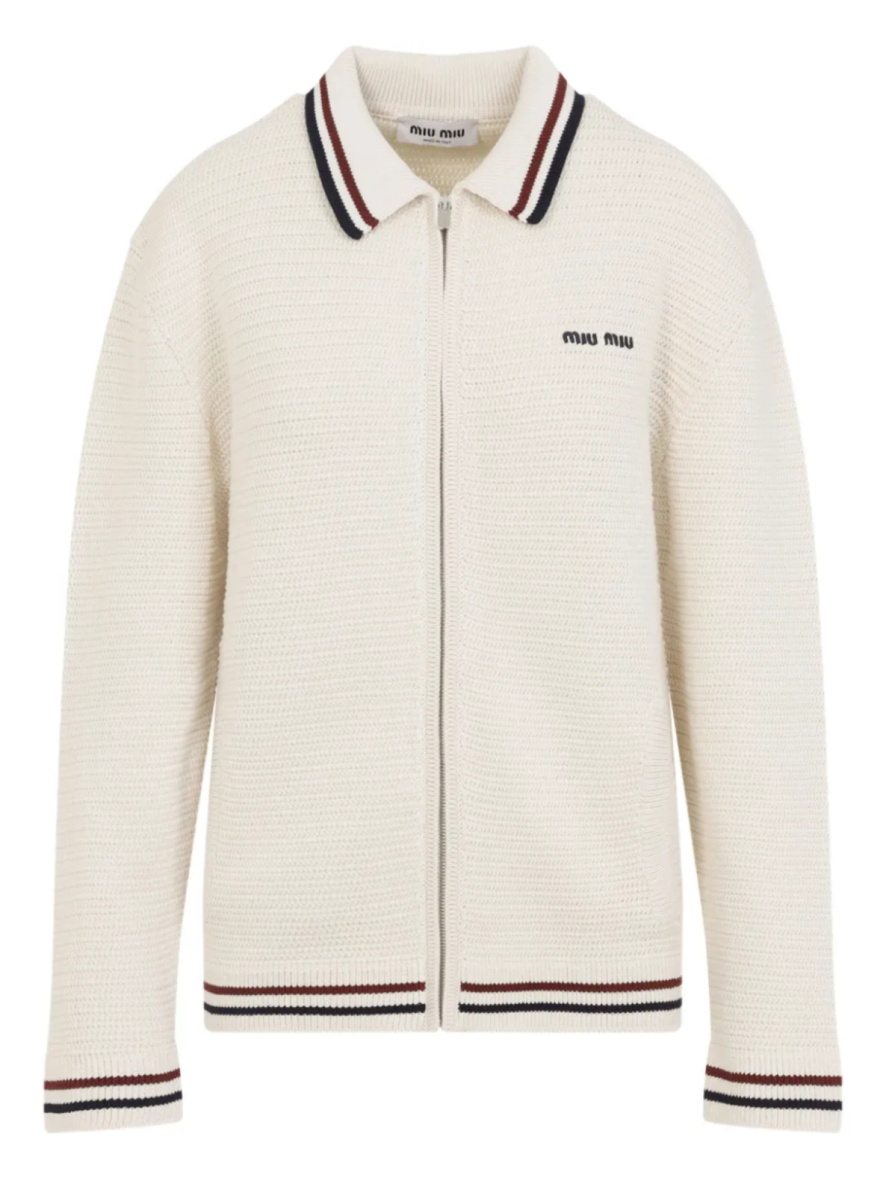 Вязаный кардиган на молнии Miu Miu, нейтральный
Вязаный кардиган на молнии Miu Miu, нейтральный